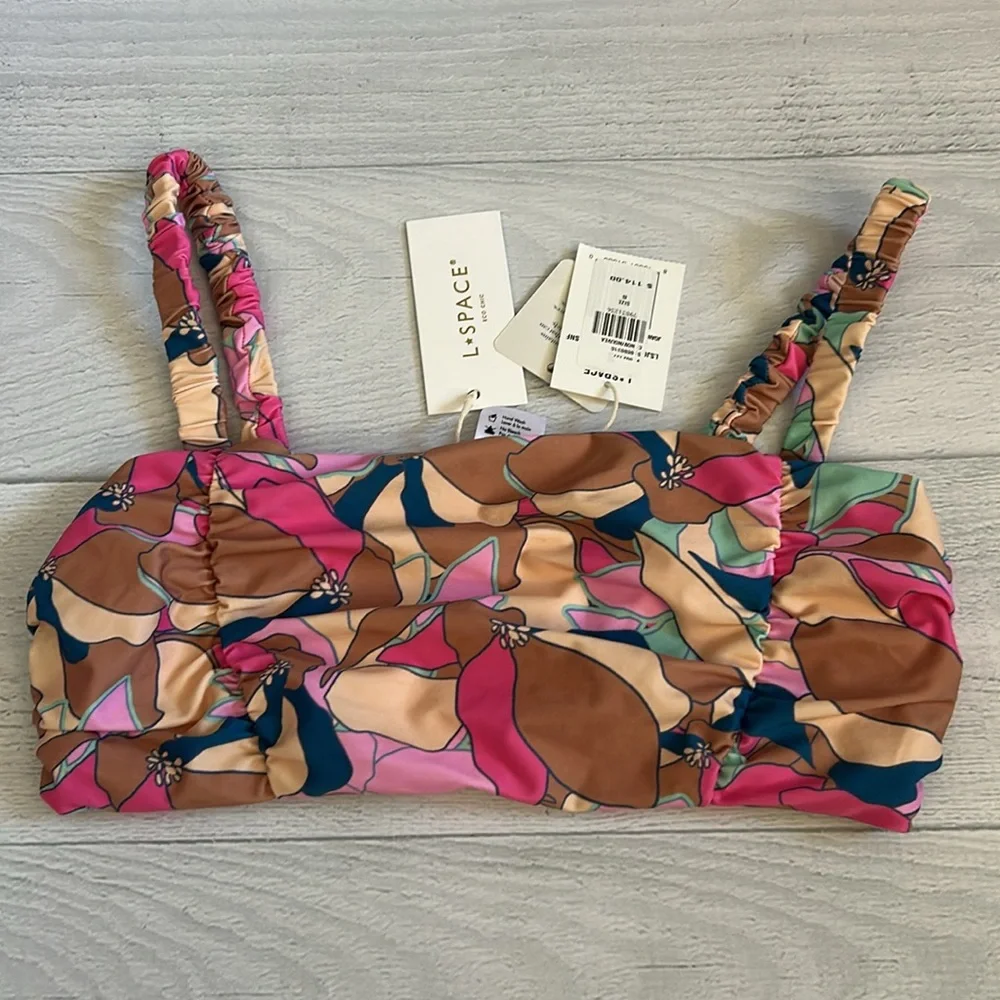 L*Space Bikini Set Joanna Bikini Top Arlo Bottom‎ Size Small Retro Pink Tan